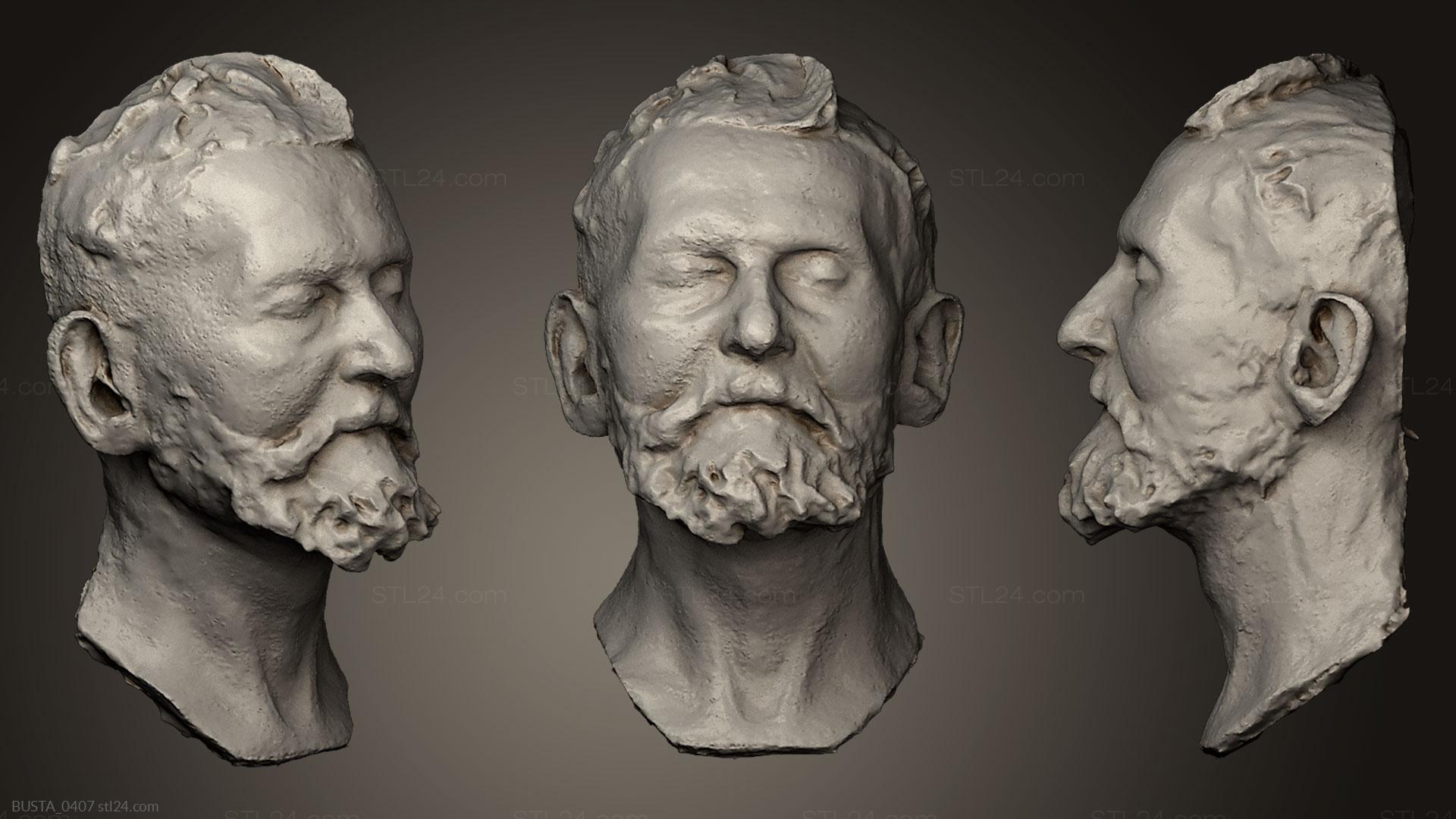 Бюсты и головы античные и исторические (Генрих Цилле, BUSTA_0407) 3D модель для ЧПУ станка